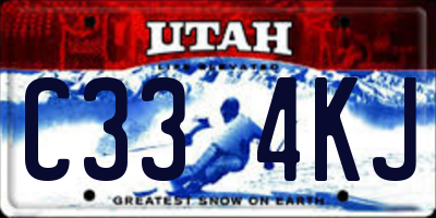 UT license plate C334KJ