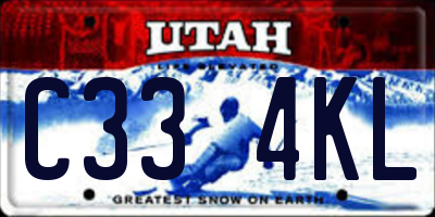UT license plate C334KL
