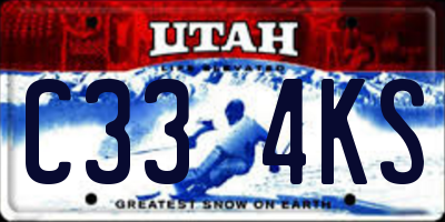UT license plate C334KS