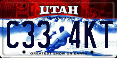UT license plate C334KT