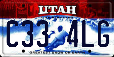UT license plate C334LG