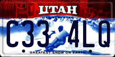 UT license plate C334LQ