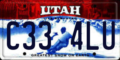 UT license plate C334LU