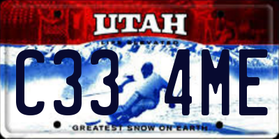 UT license plate C334ME