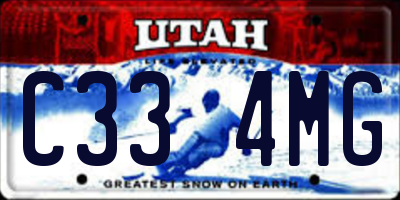 UT license plate C334MG