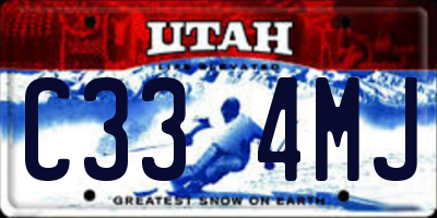 UT license plate C334MJ