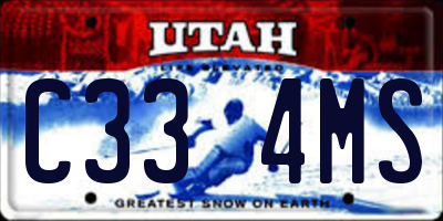 UT license plate C334MS