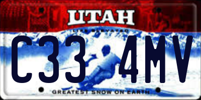 UT license plate C334MV