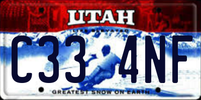 UT license plate C334NF