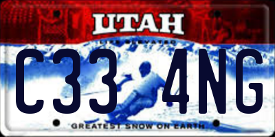 UT license plate C334NG