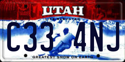 UT license plate C334NJ