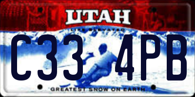 UT license plate C334PB