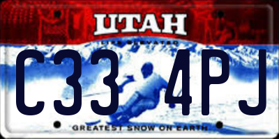 UT license plate C334PJ