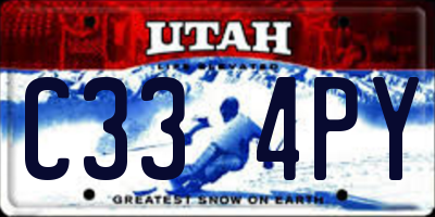 UT license plate C334PY