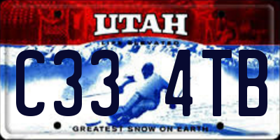 UT license plate C334TB