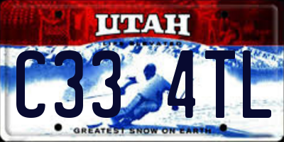 UT license plate C334TL