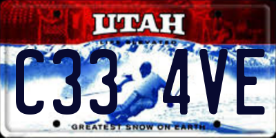 UT license plate C334VE