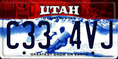 UT license plate C334VJ