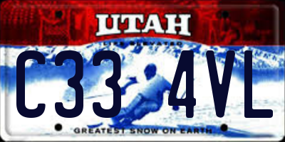 UT license plate C334VL