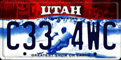 UT license plate C334WC