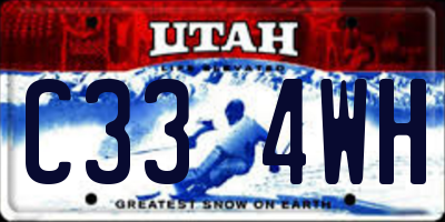UT license plate C334WH