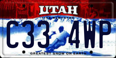 UT license plate C334WP