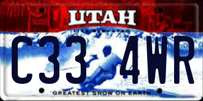 UT license plate C334WR
