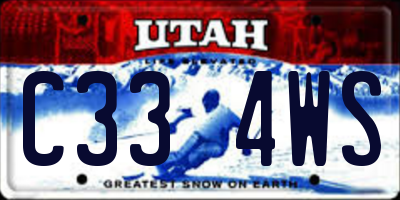 UT license plate C334WS