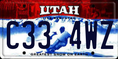 UT license plate C334WZ