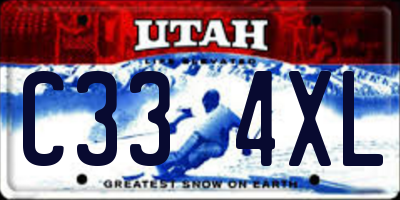 UT license plate C334XL