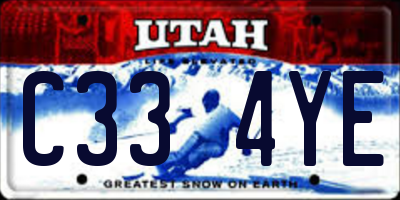 UT license plate C334YE