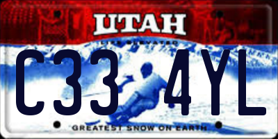 UT license plate C334YL
