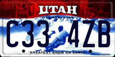UT license plate C334ZB
