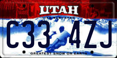 UT license plate C334ZJ
