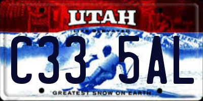 UT license plate C335AL