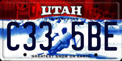 UT license plate C335BE