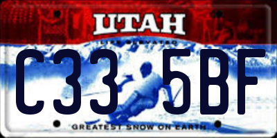 UT license plate C335BF