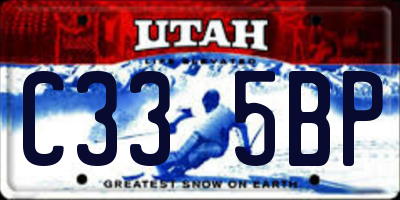 UT license plate C335BP