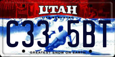 UT license plate C335BT
