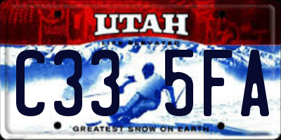 UT license plate C335FA