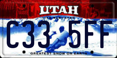 UT license plate C335FF