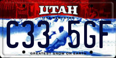 UT license plate C335GF