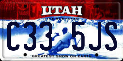 UT license plate C335JS