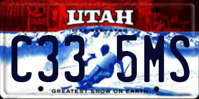 UT license plate C335MS
