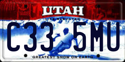 UT license plate C335MU