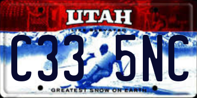 UT license plate C335NC
