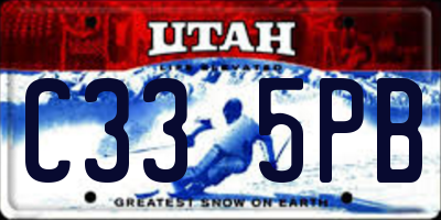 UT license plate C335PB