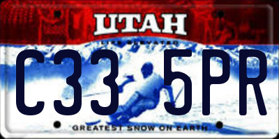 UT license plate C335PR