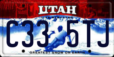 UT license plate C335TJ