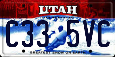 UT license plate C335VC